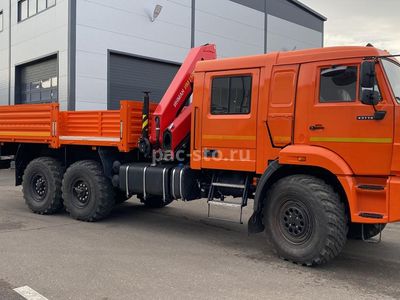 Бортовой КАМАЗ 43118 с кму INMAN IM-150N сдвоенная кабина