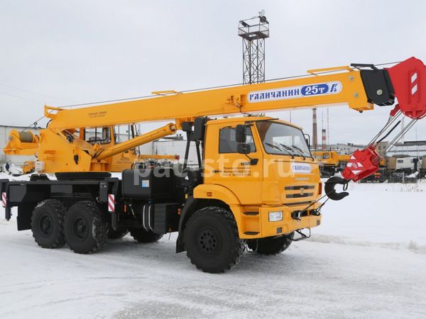 кран автомобильный ГАЛИЧАНИН КС-55713-5; г/п 25 т, длина стрелы 22 м. шасси КАМАЗ 43118 (6х6)