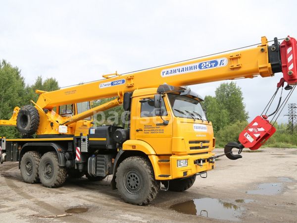 кран автомобильный ГАЛИЧАНИН КС-55713-5Л-1; г/п 25 т, длина стрелы 24 м. шасси КАМАЗ 43118 (6х6)