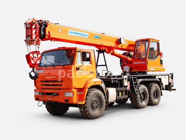 кран автомобильный КЛИНЦЫ КС-35719-7-02 г/п 16 т, длина стрелы 19 м; на шасси КАМАЗ 43118 6х6