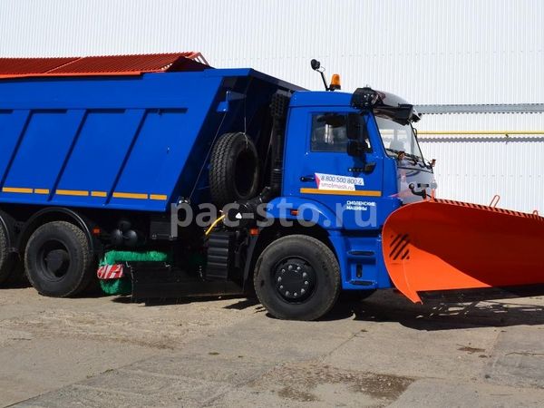 КДМ-7881010 на с.КамАЗ-6520-53 (ПС (сталь 09Г2С V=10,5 м3), Скоростной отвал, Средняя щетка)