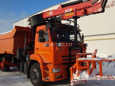 КДМ-650-07-01 на ш.6520-53 (ГМУ, Самосвальный кузов, Передний отвал, Средний нож, Боковой отвал)