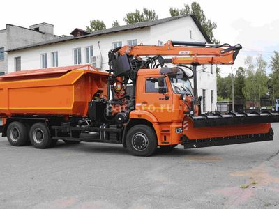 КДМ-650-07-01 на ш.6520-53 (ГМУ, Самосвальный кузов, ПС сталь 09Г2С, V=10,5 м3, Передний отвал)