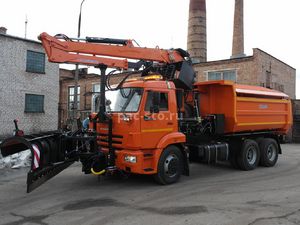 КДМ-650-07-01 на ш.6520-53 (ГМУ, Самосв.кузов, ПС сталь 09Г2С, V=10,5 м3, Передний и Боковой отвалы)