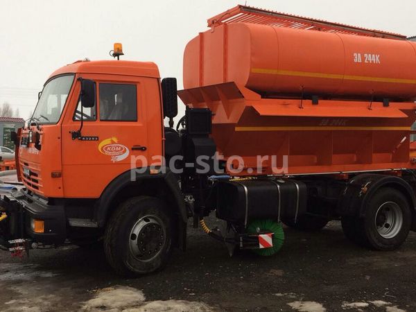 ЭД-244К на ш.43253 (ПС сталь 09Г2С, V=5 м3, ПМ сталь,V=8,2 м3, Сопла, Передний отвал, Средняя щетка)