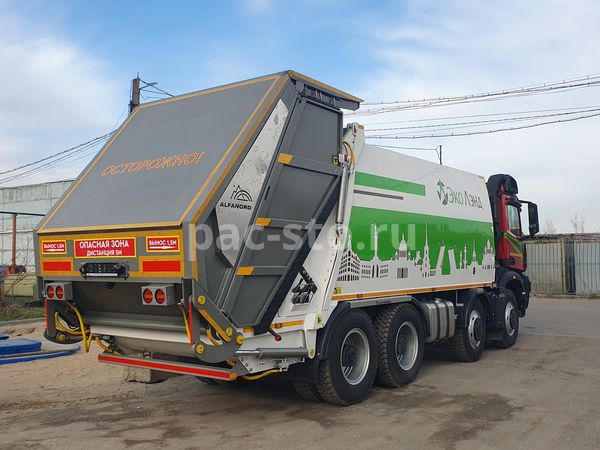 Мусоровоз с задней загрузкой ALFANORD KGH25-KP с откидной мусороприёмной ванной на базе КАМАЗ-65951