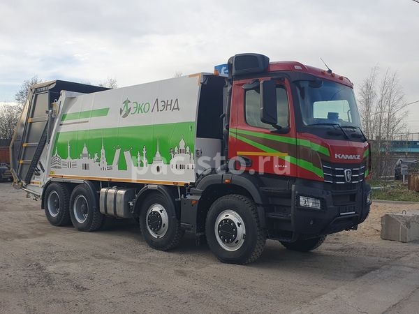 Мусоровоз с задней загрузкой ALFANORD KGH25-KP с откидной мусороприёмной ванной на базе КАМАЗ-65951