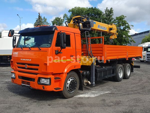 бортовой а/м КАМАЗ 65115-56 с тросовым КМУ XCMG SQS200-6, (с отрицательным углом)